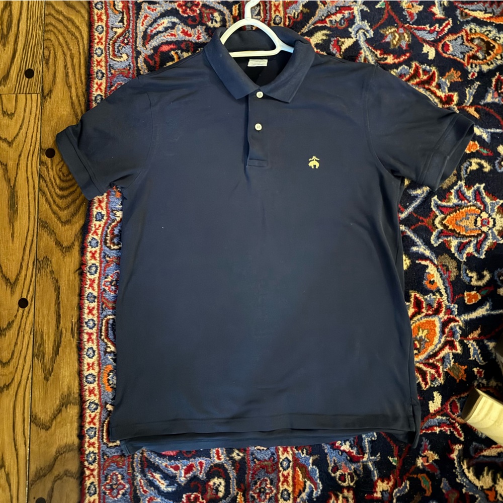 Brooks Brothers Navy Polo with Gold Logo
